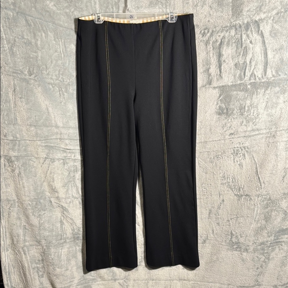 Anthropologie the essentials Crop Flare Pants women’s large black pull on